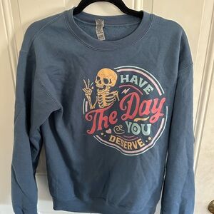 Graphic Crewneck Sweatshirt - Slate Blue